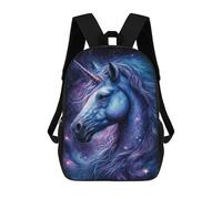 sinyumoney 17inch Children's Backpack 3D Printed Magical Unicorn Fantasy Art Print Schoolbag Student Daypack Fashion Casual Lightweight School Bags for School College Travel