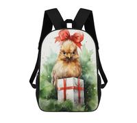 sinyumoney 17inch Children's Backpack 3D Printed Merry Tiny Chicken Xmas Schoolbag Student Daypack Fashion Casual Lightweight School Bags for School College Travel
