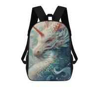 sinyumoney 17inch Children's Backpack 3D Printed Mythical Sea Dragon Artwork Schoolbag Student Daypack Fashion Casual Lightweight School Bags for School College Travel