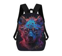 sinyumoney 17inch Children's Backpack 3D Printed Neon Animal Portrait Schoolbag Student Daypack Fashion Casual Lightweight School Bags for School College Travel
