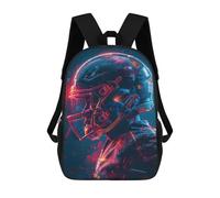 sinyumoney 17inch Children's Backpack 3D Printed Neon Gridiron Glory Schoolbag Student Daypack Fashion Casual Lightweight School Bags for School College Travel
