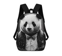 sinyumoney 17inch Children's Backpack 3D Printed Panda Smoking Drawing Schoolbag Student Daypack Fashion Casual Lightweight School Bags for School College Travel