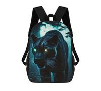 sinyumoney 17inch Children's Backpack 3D Printed Panther In The Dark Forest Schoolbag Student Daypack Fashion Casual Lightweight School Bags for School College Travel