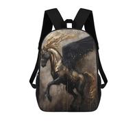 sinyumoney 17inch Children's Backpack 3D Printed Pegasus Mythological Schoolbag Student Daypack Fashion Casual Lightweight School Bags for School College Travel
