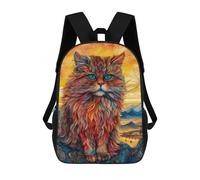 sinyumoney 17inch Children's Backpack 3D Printed Persian Cat 2 Schoolbag Student Daypack Fashion Casual Lightweight School Bags for School College Travel
