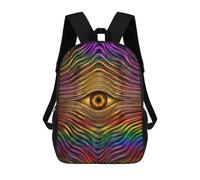 sinyumoney 17inch Children's Backpack 3D Printed Psychedelic Eye Art Print-1 Schoolbag Student Daypack Fashion Casual Lightweight School Bags for School College Travel
