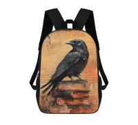 sinyumoney 17inch Children's Backpack 3D Printed Raven On Old Vintage Books Schoolbag Student Daypack Fashion Casual Lightweight School Bags for School College Travel