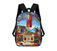 sinyumoney 17inch Children's Backpack 3D Printed Resurrection of Christ Schoolbag Student Daypack Fashion Casual Lightweight School Bags for School College Travel