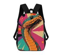 sinyumoney 17inch Children's Backpack 3D Printed Retro Snake Art Cobra Pop Art Print Snake Art Schoolbag Student Daypack Fashion Casual Lightweight School Bags for School College Travel