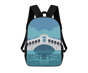 sinyumoney 17inch Children's Backpack 3D Printed Rialto Bridge in Venice over Canal Schoolbag Student Daypack Fashion Casual Lightweight School Bags for School College Travel