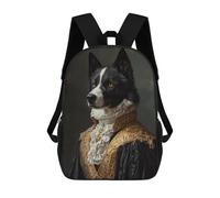 sinyumoney 17inch Children's Backpack 3D Printed Royal Dog Portrait Painting Schoolbag Student Daypack Fashion Casual Lightweight School Bags for School College Travel