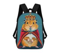sinyumoney 17inch Children's Backpack 3D Printed Royalty Hamster Schoolbag Student Daypack Fashion Casual Lightweight School Bags for School College Travel