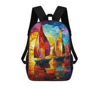 sinyumoney 17inch Children's Backpack 3D Printed Sailboats at Sunset Schoolbag Student Daypack Fashion Casual Lightweight School Bags for School College Travel