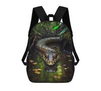 sinyumoney 17inch Children's Backpack 3D Printed Snake 2 Schoolbag Student Daypack Fashion Casual Lightweight School Bags for School College Travel
