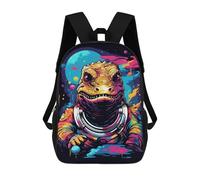 sinyumoney 17inch Children's Backpack 3D Printed Space Dinosaur Astronaut Art Print Schoolbag Student Daypack Fashion Casual Lightweight School Bags for School College Travel
