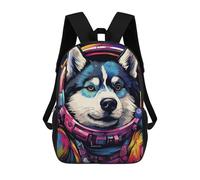 sinyumoney 17inch Children's Backpack 3D Printed Space Dog Explorer-133 Schoolbag Student Daypack Fashion Casual Lightweight School Bags for School College Travel