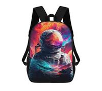 sinyumoney 17inch Children's Backpack 3D Printed Space Explorer Art Print -3 Schoolbag Student Daypack Fashion Casual Lightweight School Bags for School College Travel