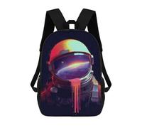 sinyumoney 17inch Children's Backpack 3D Printed Space Helmet with Planet View Schoolbag Student Daypack Fashion Casual Lightweight School Bags for School College Travel