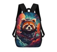 sinyumoney 17inch Children's Backpack 3D Printed Space Red Panda Adventure -1 Schoolbag Student Daypack Fashion Casual Lightweight School Bags for School College Travel
