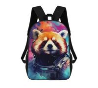 sinyumoney 17inch Children's Backpack 3D Printed Space Red Panda Adventure -2 Schoolbag Student Daypack Fashion Casual Lightweight School Bags for School College Travel