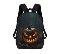 sinyumoney 17inch Children's Backpack 3D Printed Spooky Jack-o-Lantern Schoolbag Student Daypack Fashion Casual Lightweight School Bags for School College Travel
