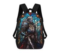 sinyumoney 17inch Children's Backpack 3D Printed Stained Glass Paladin Schoolbag Student Daypack Fashion Casual Lightweight School Bags for School College Travel