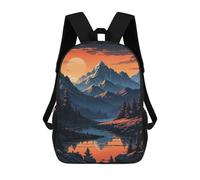 sinyumoney 17inch Children's Backpack 3D Printed Sunset in The Mountains Schoolbag Student Daypack Fashion Casual Lightweight School Bags for School College Travel
