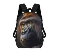 sinyumoney 17inch Children's Backpack 3D Printed The Gorilla Schoolbag Student Daypack Fashion Casual Lightweight School Bags for School College Travel
