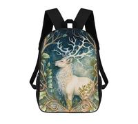 sinyumoney 17inch Children's Backpack 3D Printed The Reindeer Schoolbag Student Daypack Fashion Casual Lightweight School Bags for School College Travel