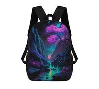sinyumoney 17inch Children's Backpack 3D Printed The River Valley Schoolbag Student Daypack Fashion Casual Lightweight School Bags for School College Travel