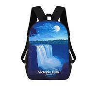 sinyumoney 17inch Children's Backpack 3D Printed Victoria Falls Night Schoolbag Student Daypack Fashion Casual Lightweight School Bags for School College Travel