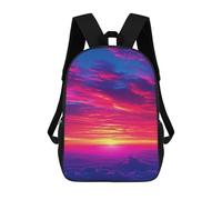 sinyumoney 17inch Children's Backpack 3D Printed Vivid Sunset Sky Schoolbag Student Daypack Fashion Casual Lightweight School Bags for School College Travel
