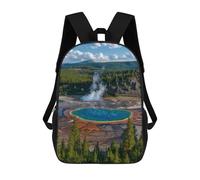 sinyumoney 17inch Children's Backpack 3D Printed Yellowstone Grand Prismatic Spring Schoolbag Student Daypack Fashion Casual Lightweight School Bags for School College Travel
