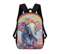 sinyumoney 17inch Colorful Elephant Art Print-4 Kids School Backpack 3D Printed Fashion School Bag Casual School Bag for Boys Elementary And Middle School Students