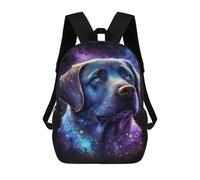 sinyumoney 17inch Cosmic Labrador Portrait-1 Kids School Backpack 3D Printed Fashion School Bag Casual School Bag for Boys Elementary And Middle School Students