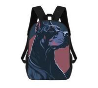 sinyumoney 17inch Doberman Pinscher Portrait Illustration Kids School Backpack 3D Printed Fashion School Bag Casual School Bag for Boys Elementary And Middle School Students