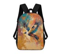 sinyumoney 17inch Eagle Art Print, Abstract Painting Kids School Backpack 3D Printed Fashion School Bag Casual School Bag for Boys Elementary And Middle School Students