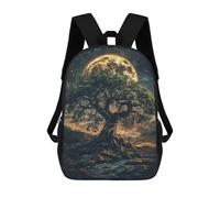 sinyumoney 17inch Enchanted Night Sky with Giant Tree Kids School Backpack 3D Printed Fashion School Bag Casual School Bag for Boys Elementary And Middle School Students