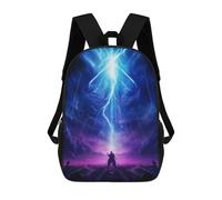 sinyumoney 17inch Epic Lightning Kids School Backpack 3D Printed Fashion School Bag Casual School Bag for Boys Elementary And Middle School Students