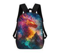 sinyumoney 17inch Fiery Dragon Over Mountains Kids School Backpack 3D Printed Fashion School Bag Casual School Bag for Boys Elementary And Middle School Students