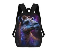 sinyumoney 17inch Galactic Camel Portrait-2 Kids School Backpack 3D Printed Fashion School Bag Casual School Bag for Boys Elementary And Middle School Students