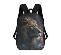 sinyumoney 17inch Galactic Lion Majesty Kids School Backpack 3D Printed Fashion School Bag Casual School Bag for Boys Elementary And Middle School Students