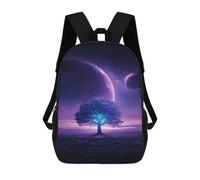sinyumoney 17inch Galactic Tree Glowing in Space Kids School Backpack 3D Printed Fashion School Bag Casual School Bag for Boys Elementary And Middle School Students