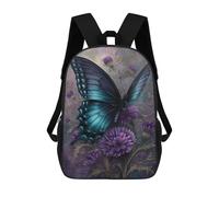 sinyumoney 17inch Glowing Butterfly Art Print Kids School Backpack 3D Printed Fashion School Bag Casual School Bag for Boys Elementary And Middle School Students
