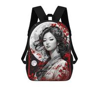 sinyumoney 17inch Lunar Elegance Portrait Kids School Backpack 3D Printed Fashion School Bag Casual School Bag for Boys Elementary And Middle School Students