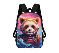 sinyumoney 17inch Panda Astronaut Space Suit-10 Kids School Backpack 3D Printed Fashion School Bag Casual School Bag for Boys Elementary And Middle School Students