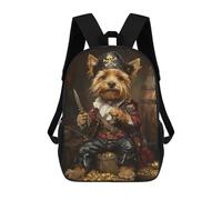 sinyumoney 17inch Pirate Dog Treasure Chest-1 Kids School Backpack 3D Printed Fashion School Bag Casual School Bag for Boys Elementary And Middle School Students
