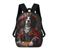 sinyumoney 17inch Pirate Dog Treasure Chest-42 Kids School Backpack 3D Printed Fashion School Bag Casual School Bag for Boys Elementary And Middle School Students