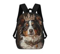 sinyumoney 17inch Royal Canine Collar Set Kids School Backpack 3D Printed Fashion School Bag Casual School Bag for Boys Elementary And Middle School Students