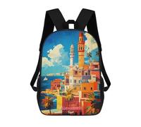 sinyumoney 17inch School Backpack for Girls Alexandria Art Backpack 3D Printed Boy School Backpack Casual Daypack Rucksack for Middle School Students